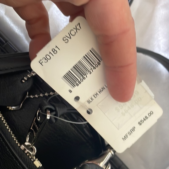 Coach bag Bleecker tote woven blue and black leather new with tags and dust bag - Picture 9 of 9